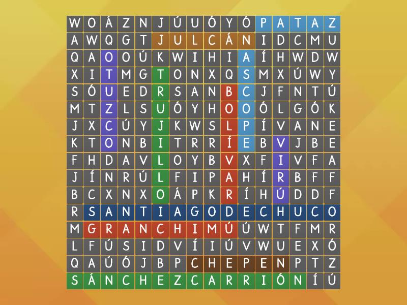 Provincias de Trujillo - Wordsearch