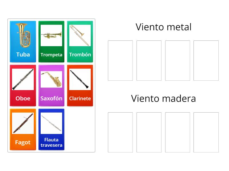 INSTRUMENTOS DE VIENTO MADERA Y VIENTO METAL - Ordenar por grupo