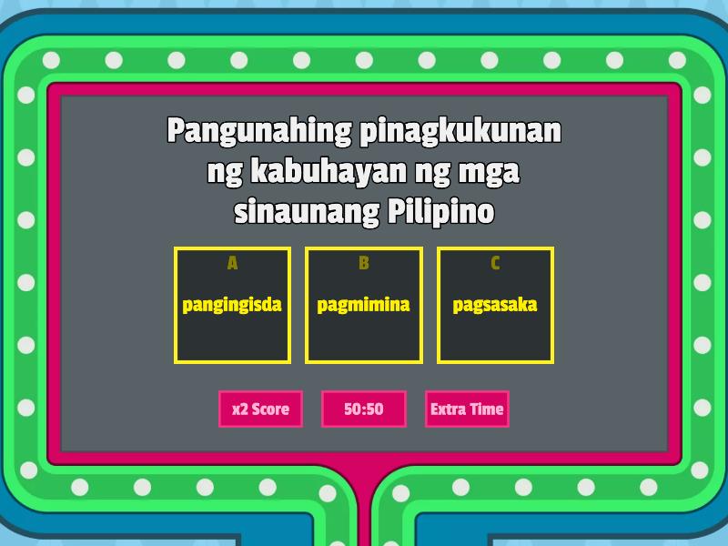 Sinaunang Lipunan ng Pilipinas - Gameshow quiz