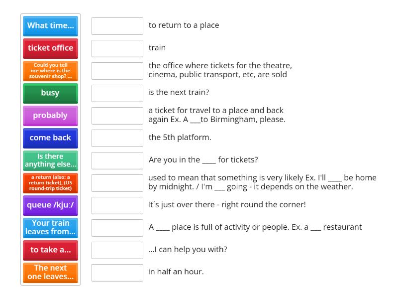 B1 Unit 2C Listening - Match up