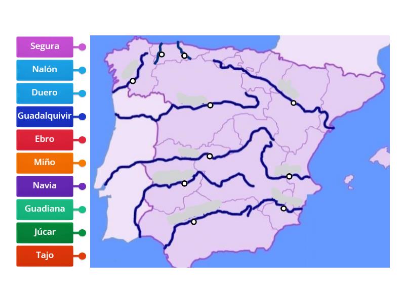 Rivers of Spain - Labelled diagram
