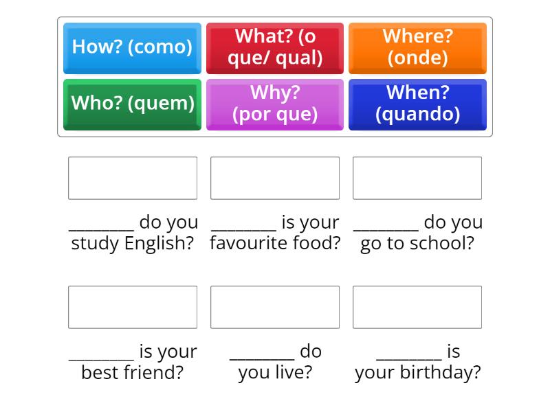 Question words - Match up