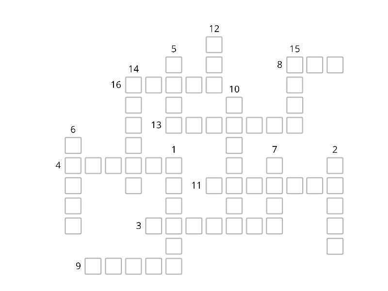 crucigrama la familia pistas (palabras ingles) - Crossword