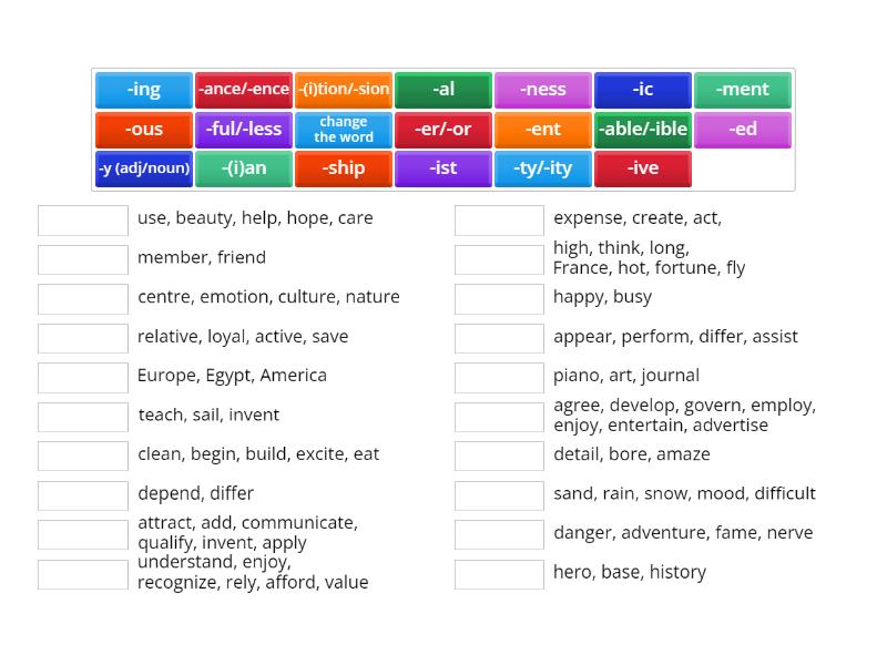 OGE word formation - Match up