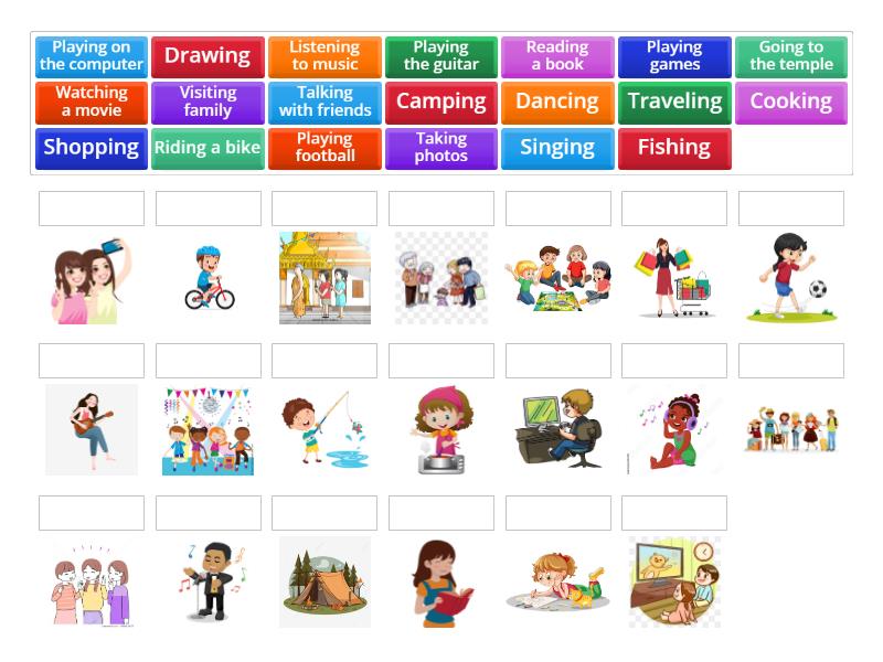 Free Time Activity with Pictures - Match up