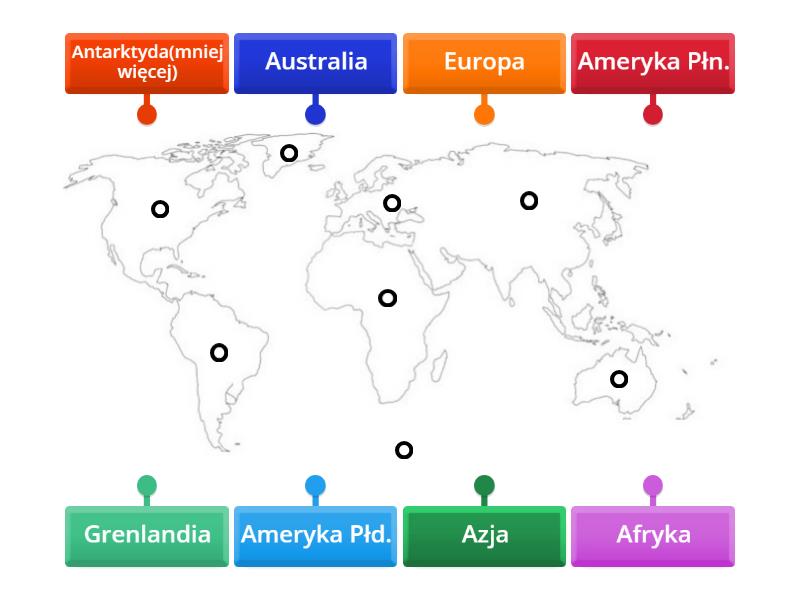 Sprawdzian Z Przyrody Kontynenty I Oceany Kl 6 Kontynenty - KLASA 5 - Labelled diagram