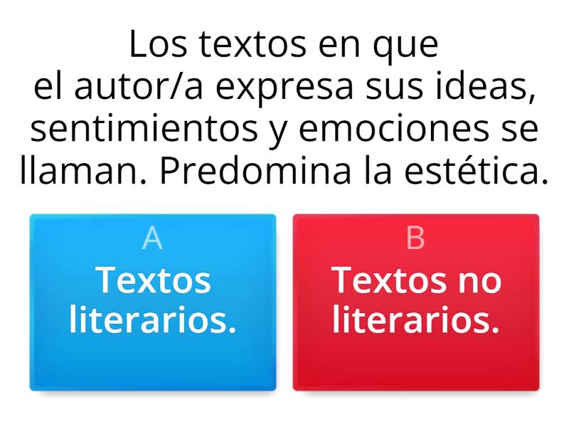 Copia1 De Textos Literarios Y No Literarios - Quiz