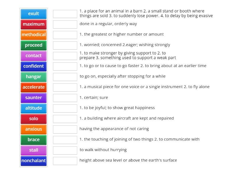 Wordly Wise Lesson 11 Match Up