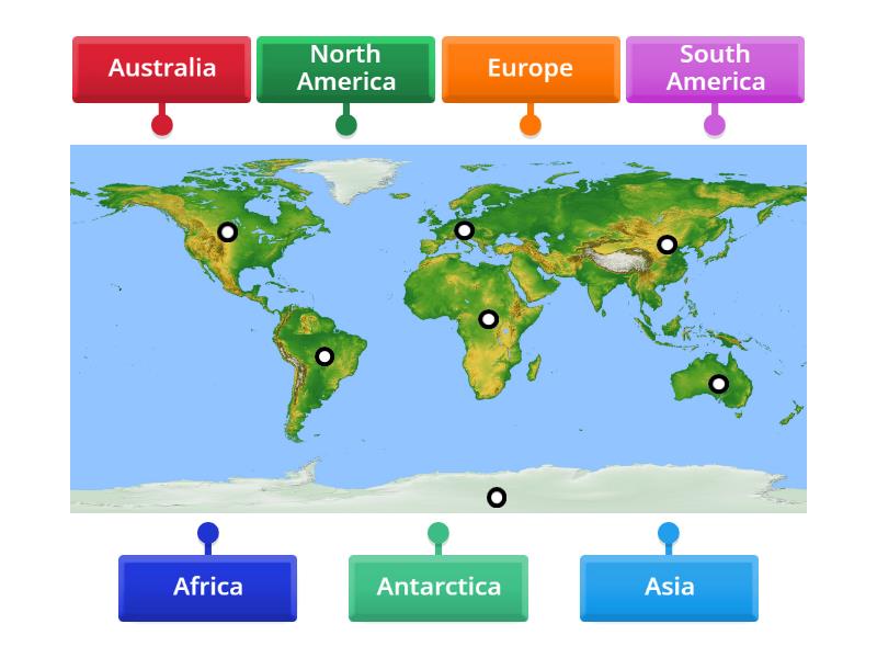 Continents of the World - Labelled diagram