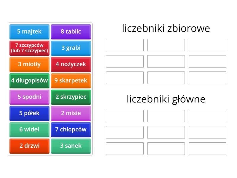 Task Of Liczebnik Zbiorowy - Group Sort