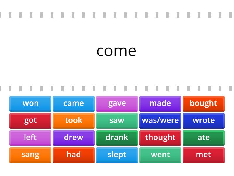 irregular verbs spotlight 4 - Find the match