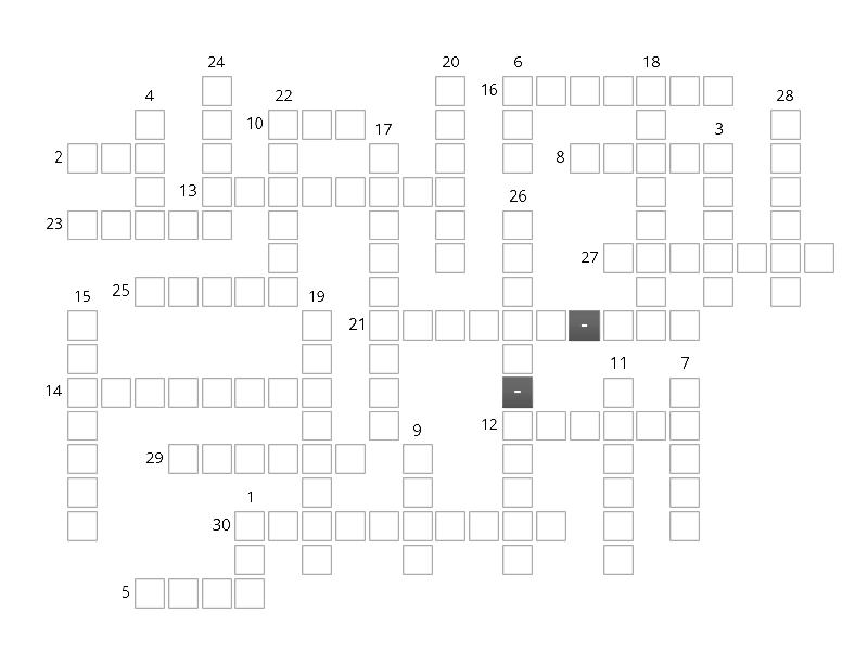 Numbers 1-100 - Crossword