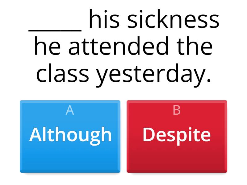 B1-B2 Albert Einstein 6B Despite or although - Quiz