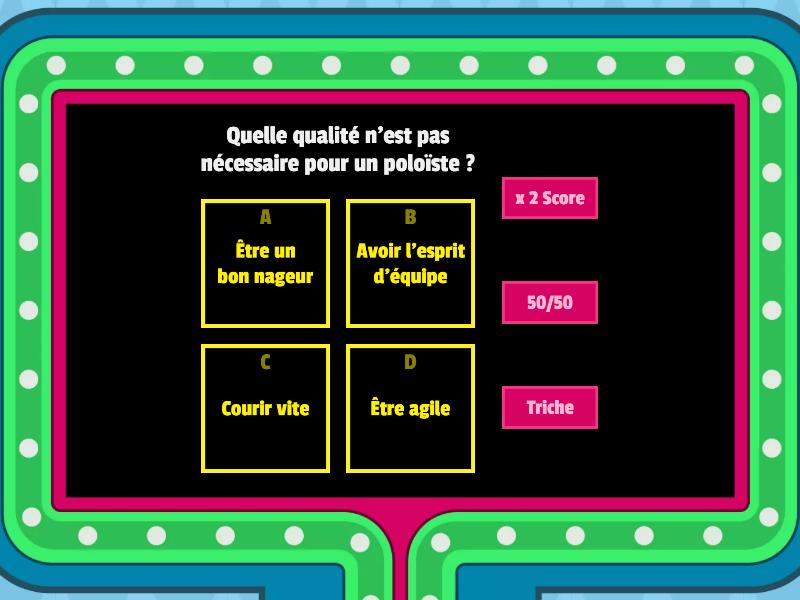 Quizz Spécial JO 2024 sur le WaterPolo créé par Loup CE1 Game show de TV