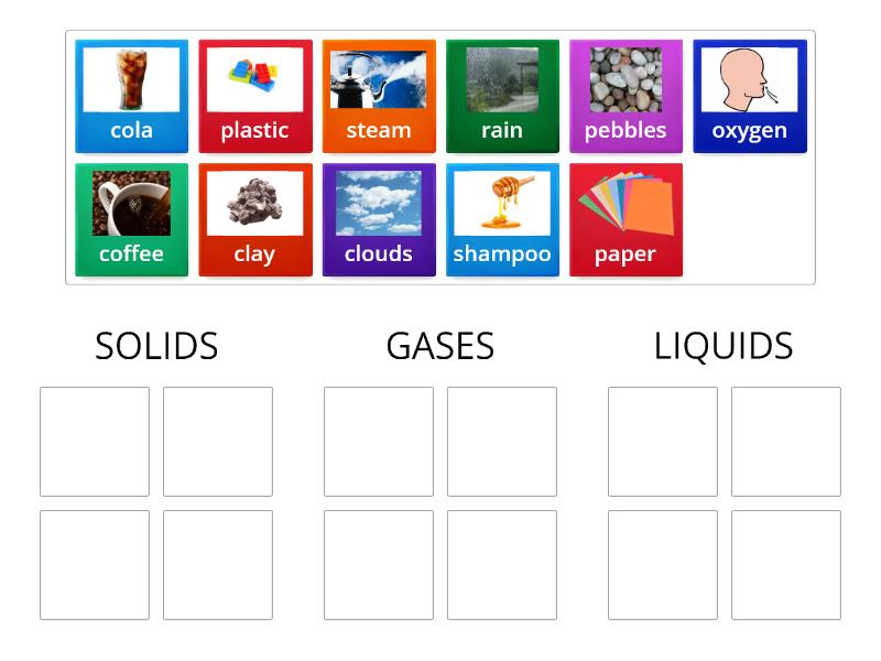 sorting solids, liquids and gases - Group sort