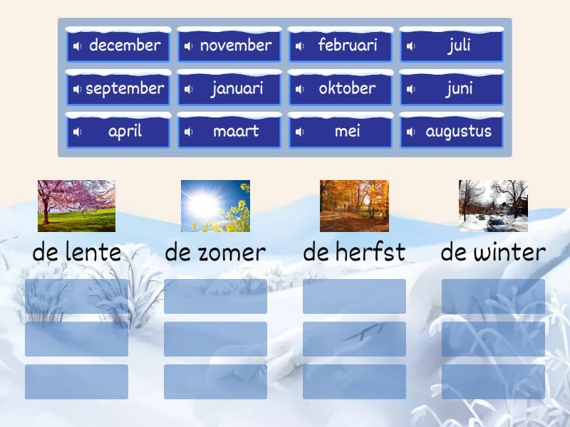 Maanden en seizoenen - Group sort