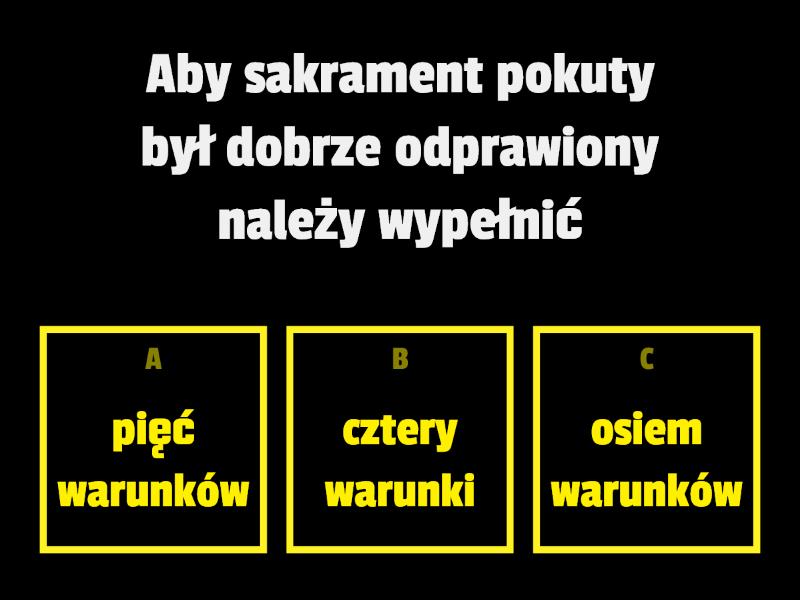 Sakrament Pokuty I Pojednania - Quiz