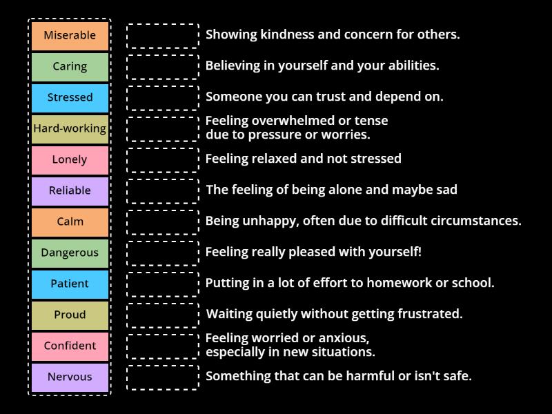 Feelings And Emotions - Match Up