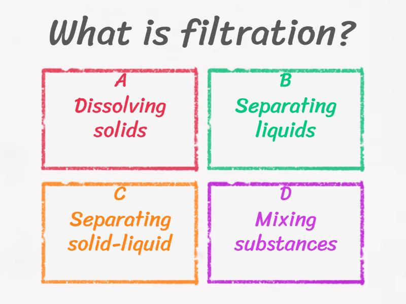 Separating Mixtures Quiz Grade 6 Questionário