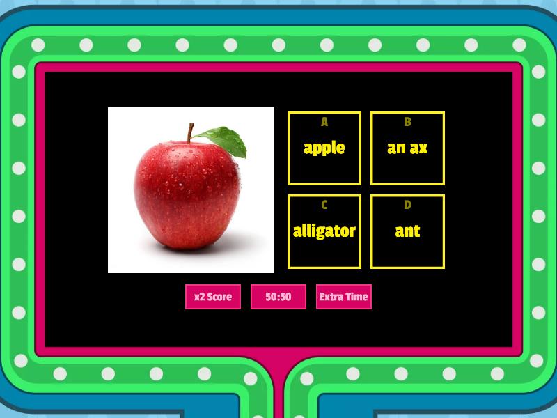 Letter A Gameshow Quiz