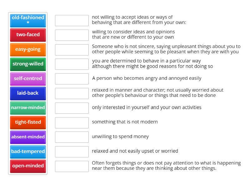 COMPOUND ADJECTIVES - Match up