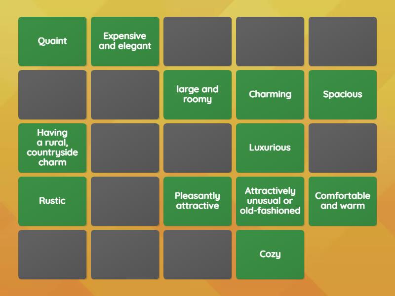 Adjectives to describe houses - Parejas