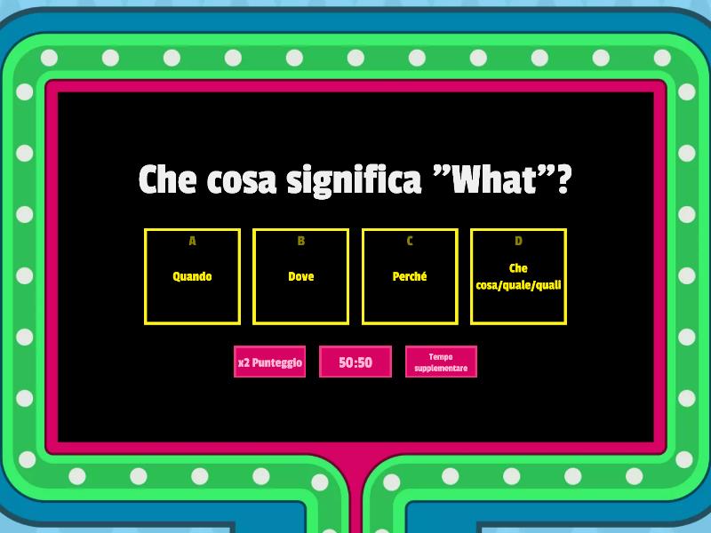 Ripasso delle parole che introducono le domande in inglese - Gameshow quiz