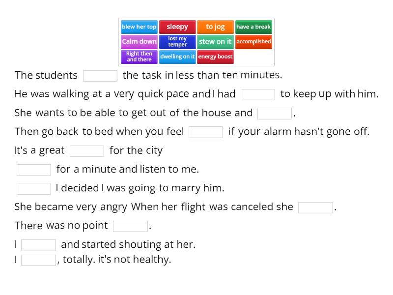 What to do when and if .... → Fill in the blanks - Missing word