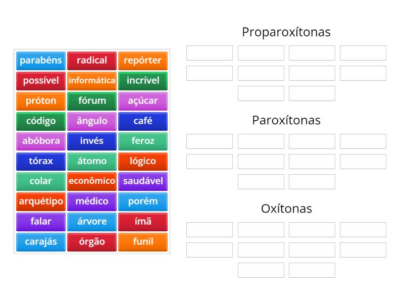 Associe corretamente - Classificação em grupos