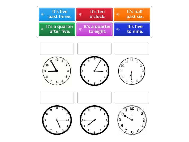 Telling Time Phrases - Match up
