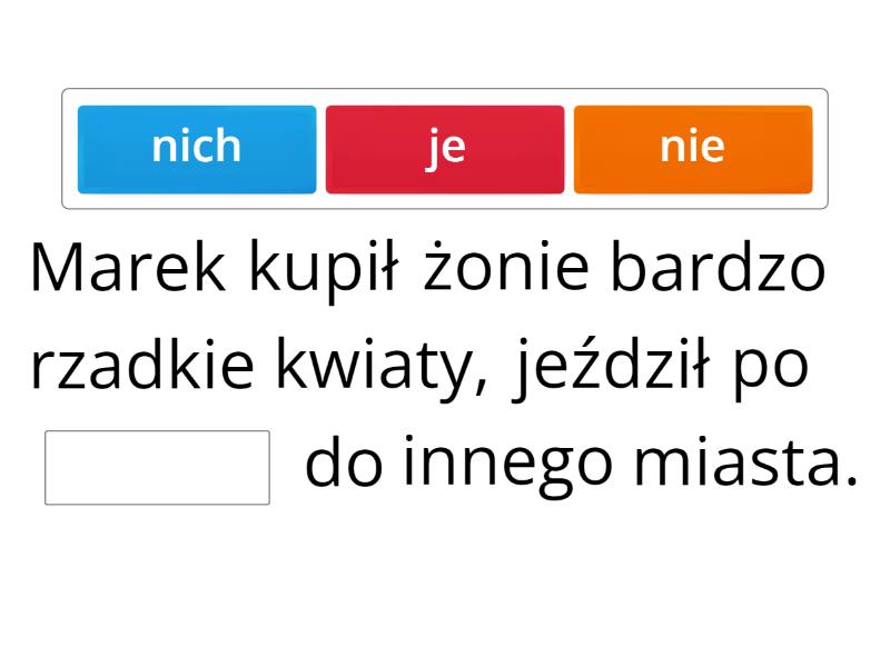 Zaimki - Biernik - Complete The Sentence