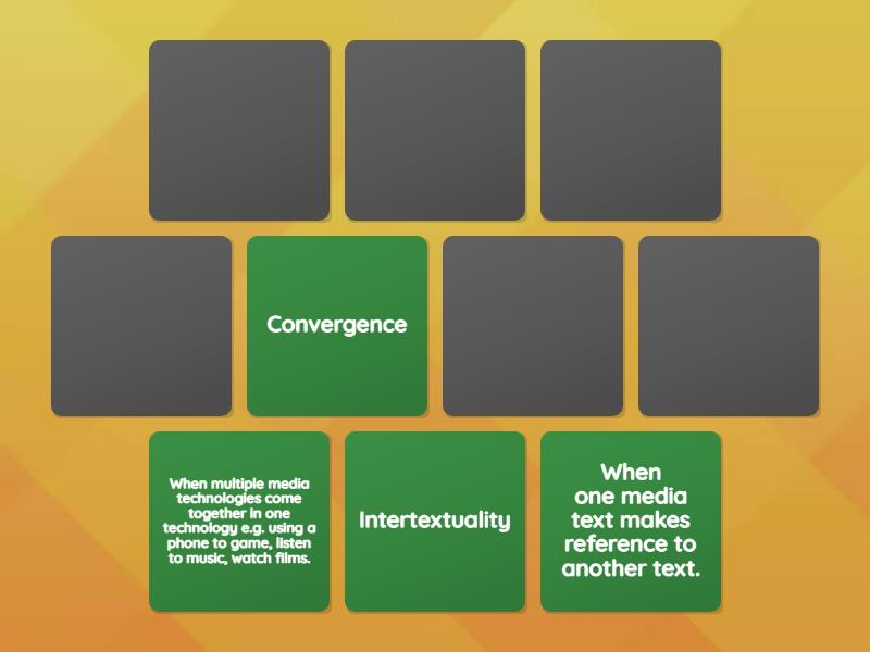 Media Studies key terms Matching pairs