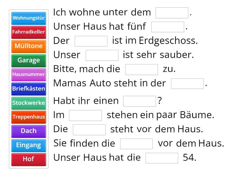 A2.2 _ MOMENTE _ Lektion 14 - Wortschatz - Complete the sentence