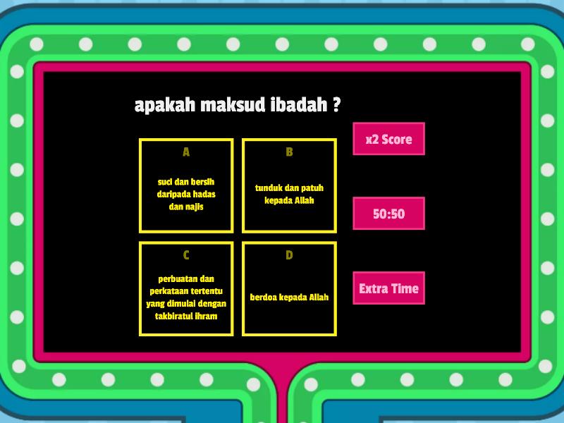 KONSEP IBADAH DAN JENIS HUKUM - Gameshow Quiz