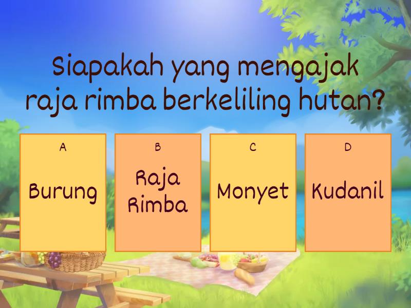 Cerita Dongeng Monyet & Raja Rimba yang malas - Cuestionario