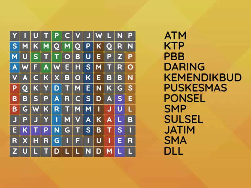 Bahasa indonesia - Wordsearch