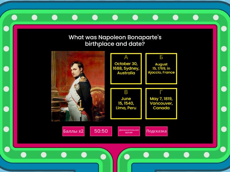 Napoleon Bonaparte - Gameshow Quiz