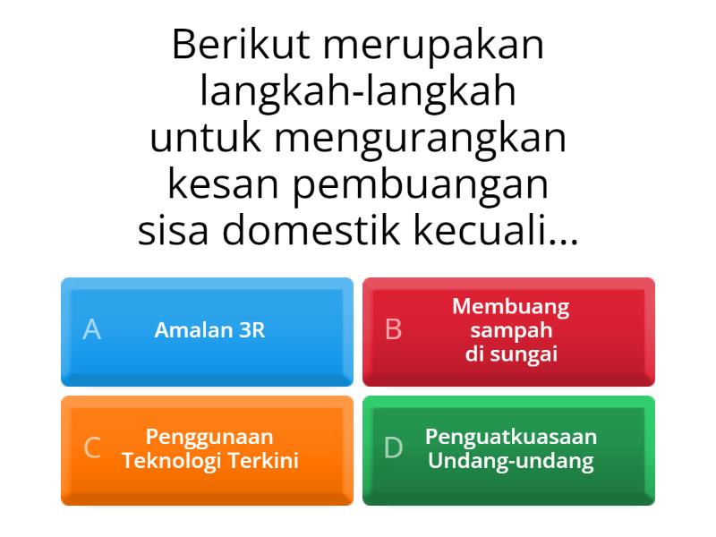 Langkah Langkah Mengurangkan Kesan Pembuangan Sisa Domestik اختبار تنافسي 4171