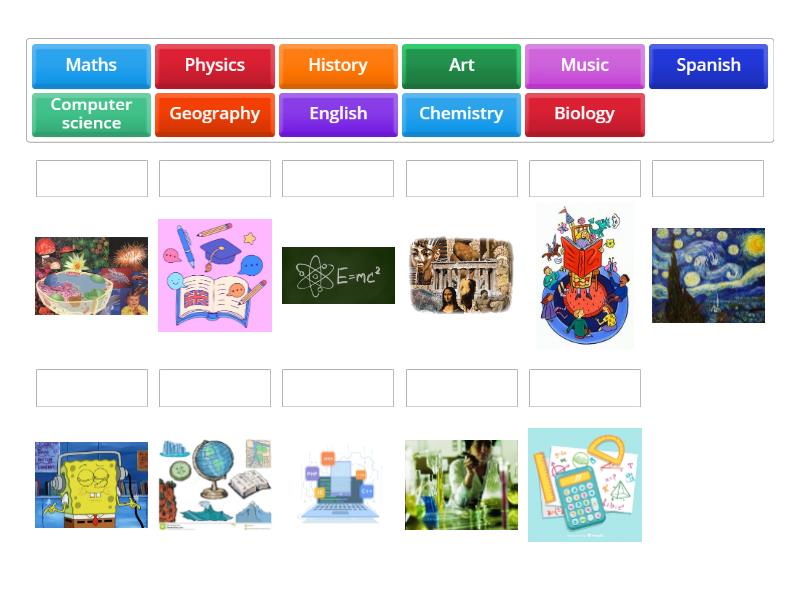 school subjects - Match up