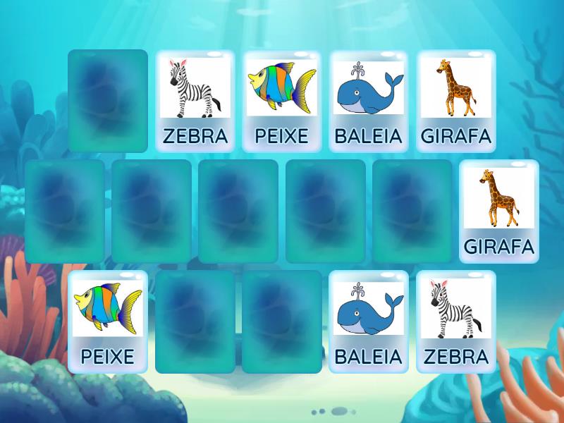 Jogo da memória dos animais - Combine os pares