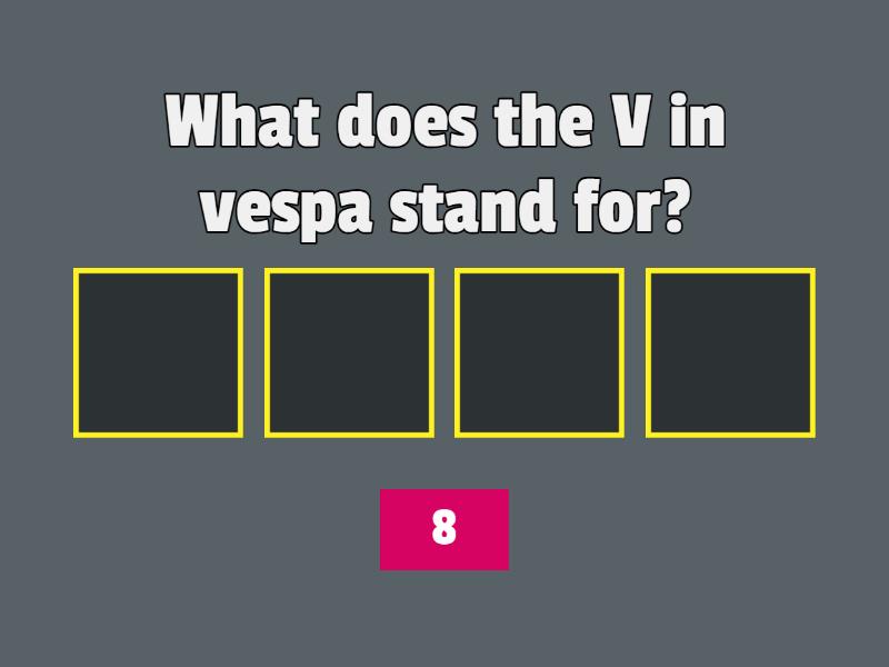 VESPA: Systems and Practice - Win or lose quiz