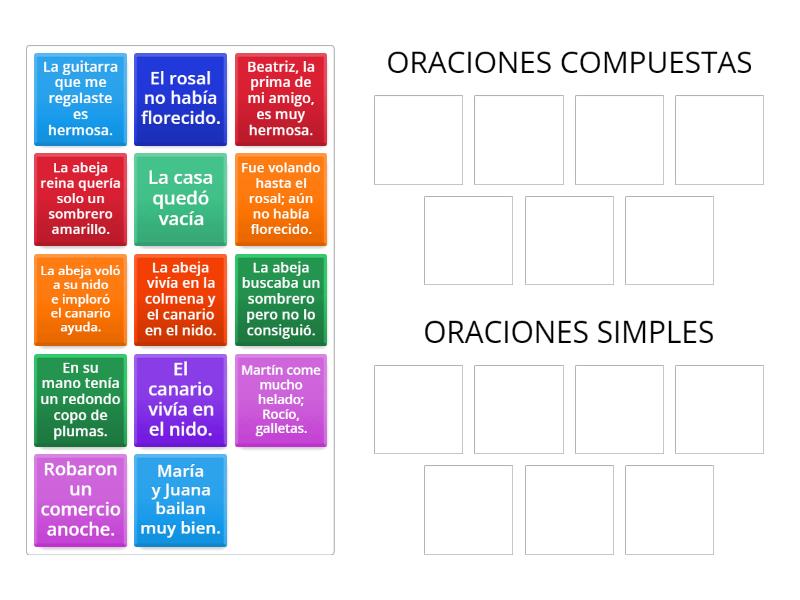 Oraciones simples y compuestas - Group sort