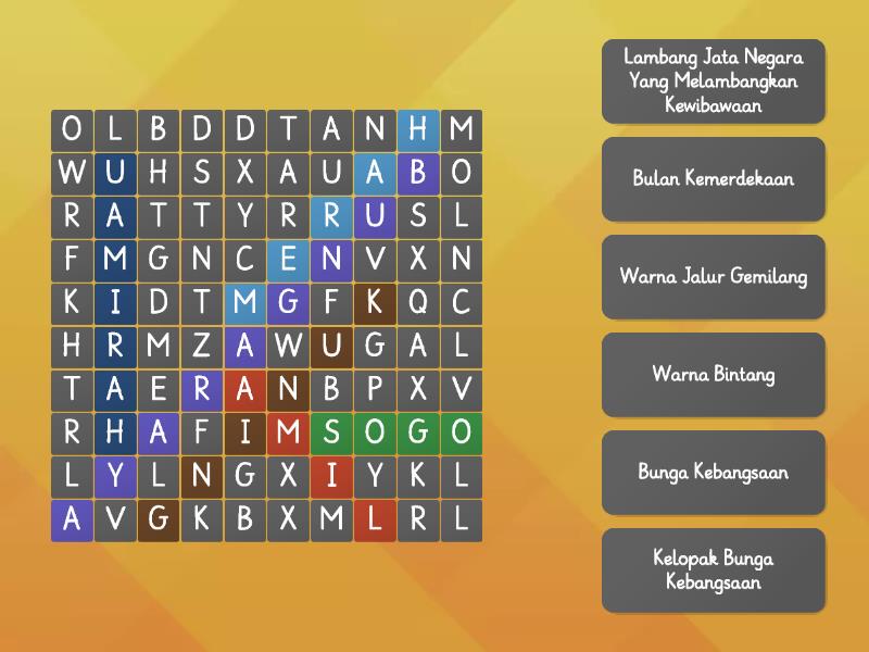 TEKA SILANG KATA KEMERDEKAAN 2021 - Wordsearch