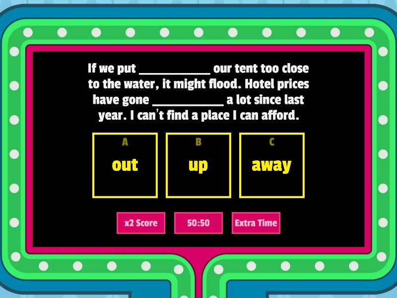 Focus 3 Unit 3.6 Phrasal verbs part 2 - Concurso de preguntas