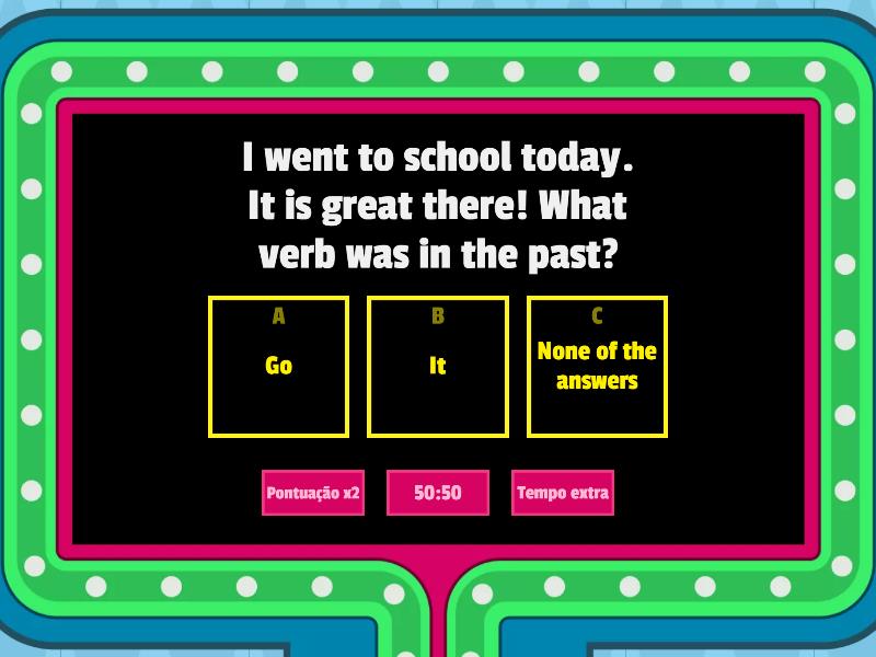 Simple past quiz de lingua inglesa 5 ano gameshow quiz
