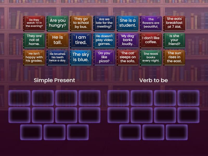 PITCH Verb to be x Present Simple (1) Group sort