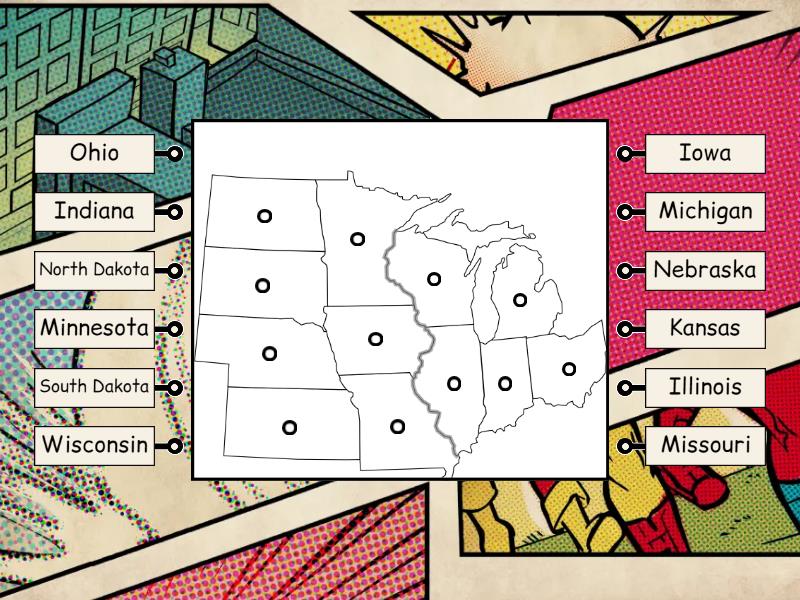 Midwest Region Location - Labelled diagram