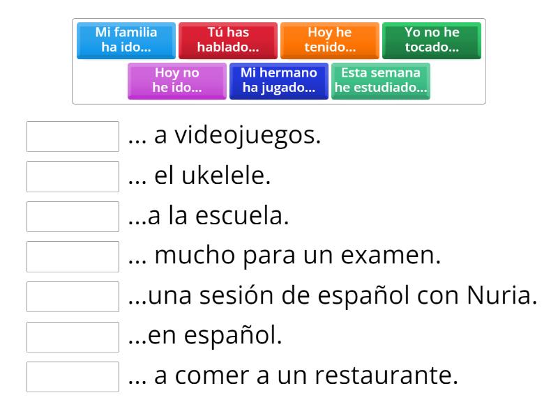 ¿Qué has hecho hoy? - Match up