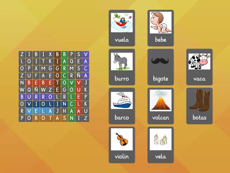 Sopa De Letras - Palabras B Y V - Wordsearch