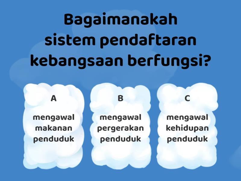 Pendaftaran Kebangsaan & Rancangan Briggs - Quiz